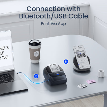 CLABEL 221B Label Maker Machine with Tape Blue